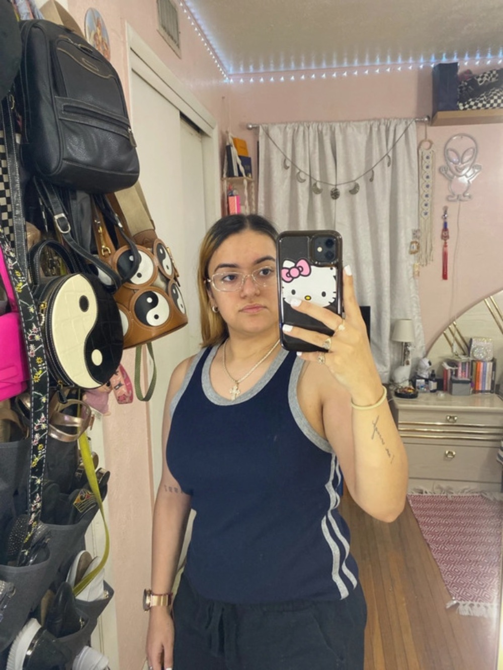 GAP navy blue tank top with gray contrast trim